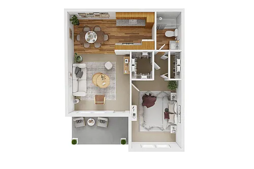 Floor plan One Bedroom One Bath