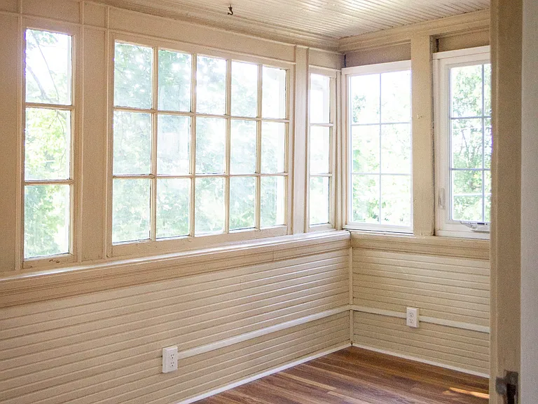 front glassed-in private deck