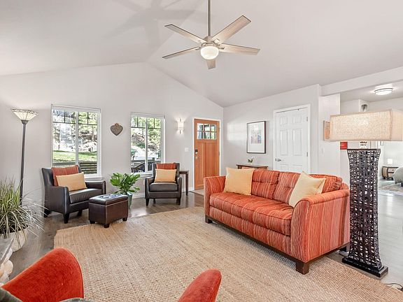Vaulted ceilings in great room
