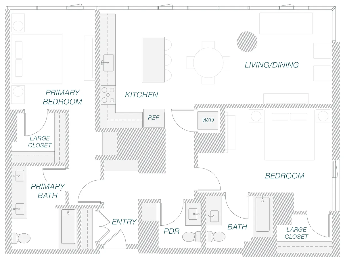 Floor plan 2-2B