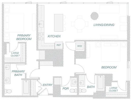 Floor plan 2-2B