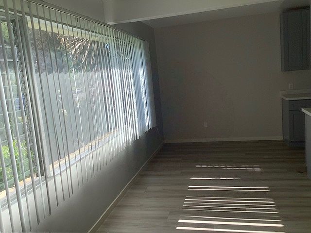 Dining room seen from front door.