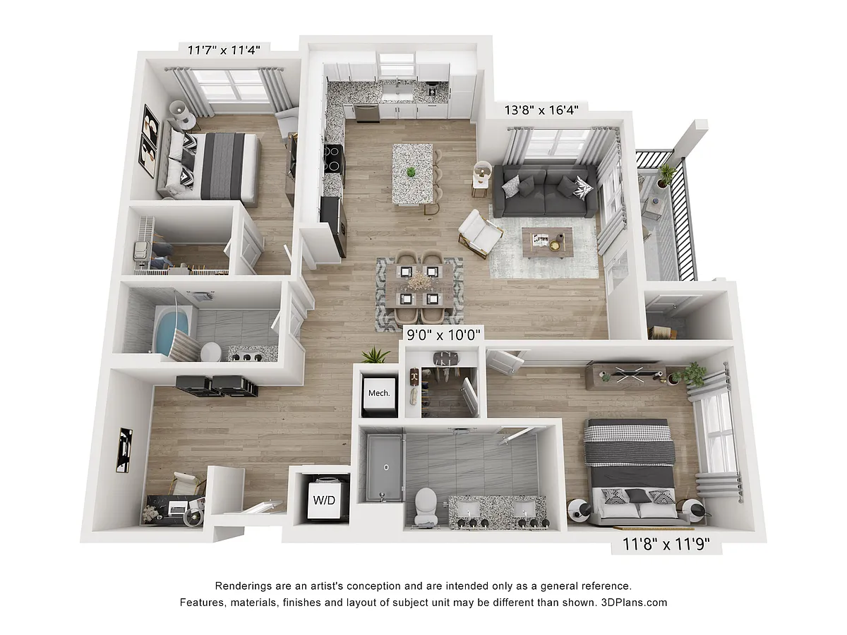 Floor plan Brindley 2BD 2BA