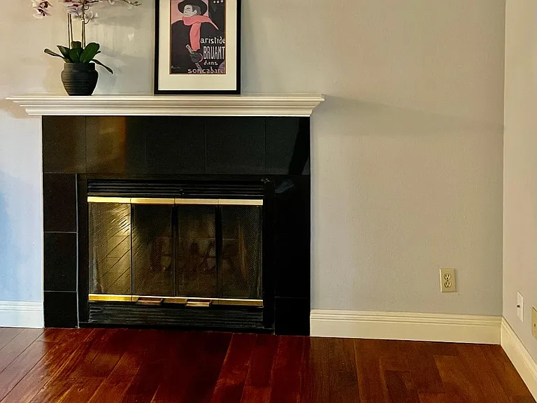 wood burning fireplace
