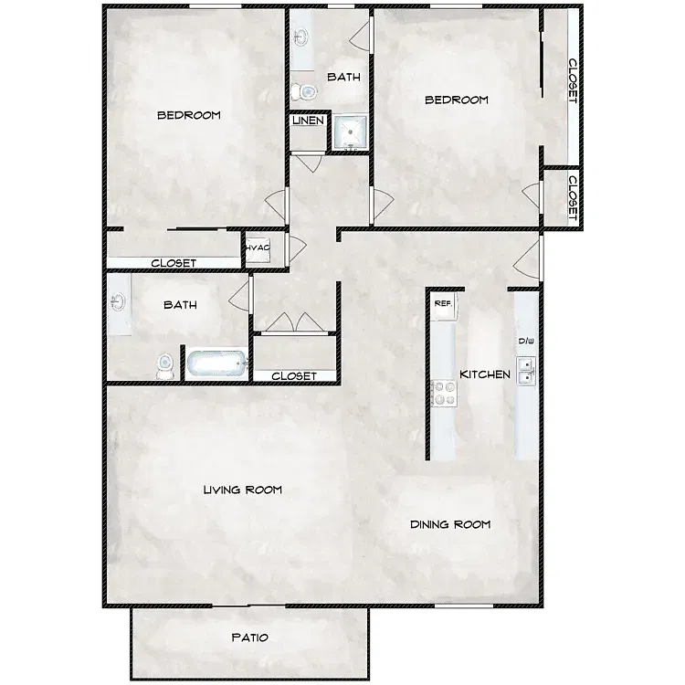 Floor plan Two Bedroom Apts