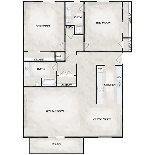 Floor plan Two Bedroom Apts