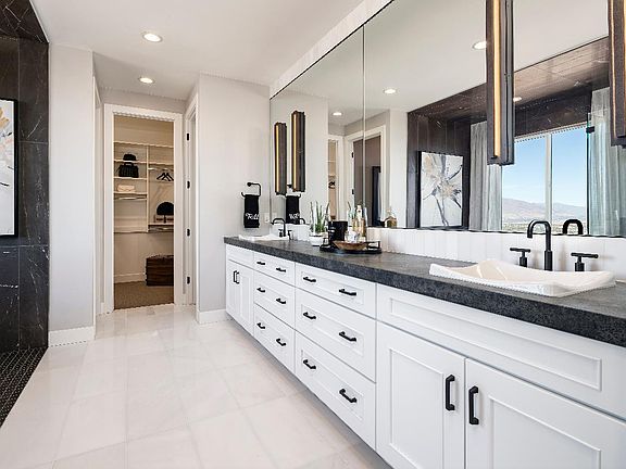 Primary bath with large walk-in closet and private water closet