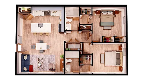 Floor plan 2x2 Loft - B