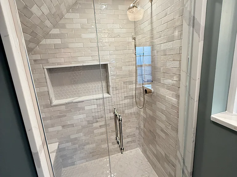 Primary bathroom shower.