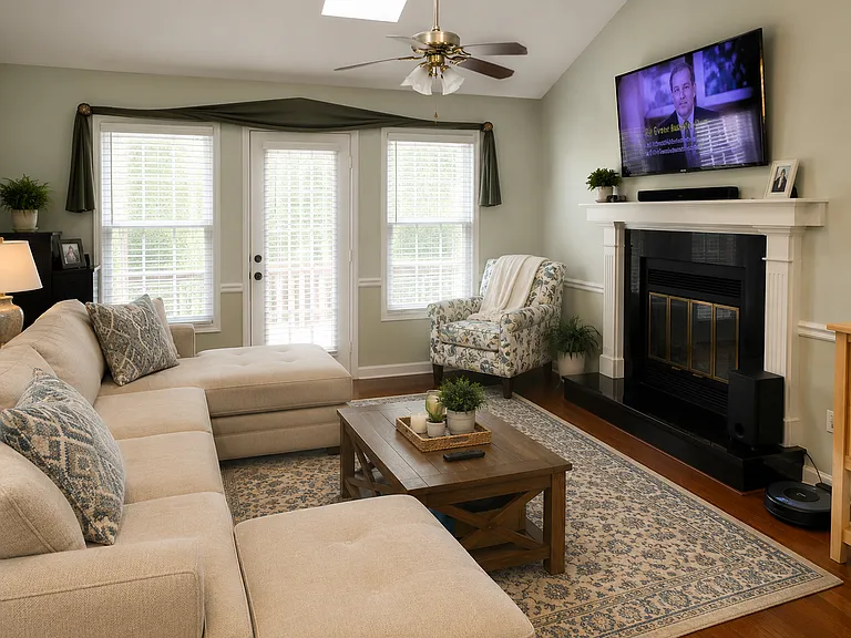 Primary Living Room with gas fireplace