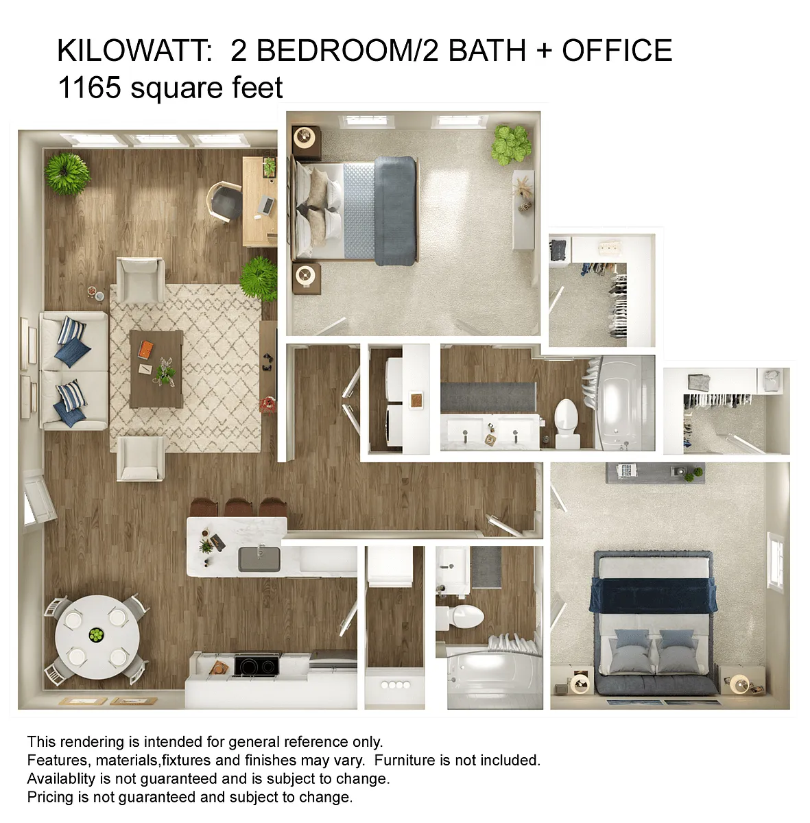 Floor plan 2x2 with Office