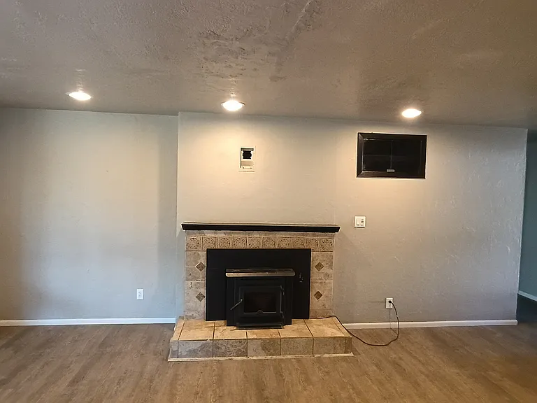 Pellet stove in living room