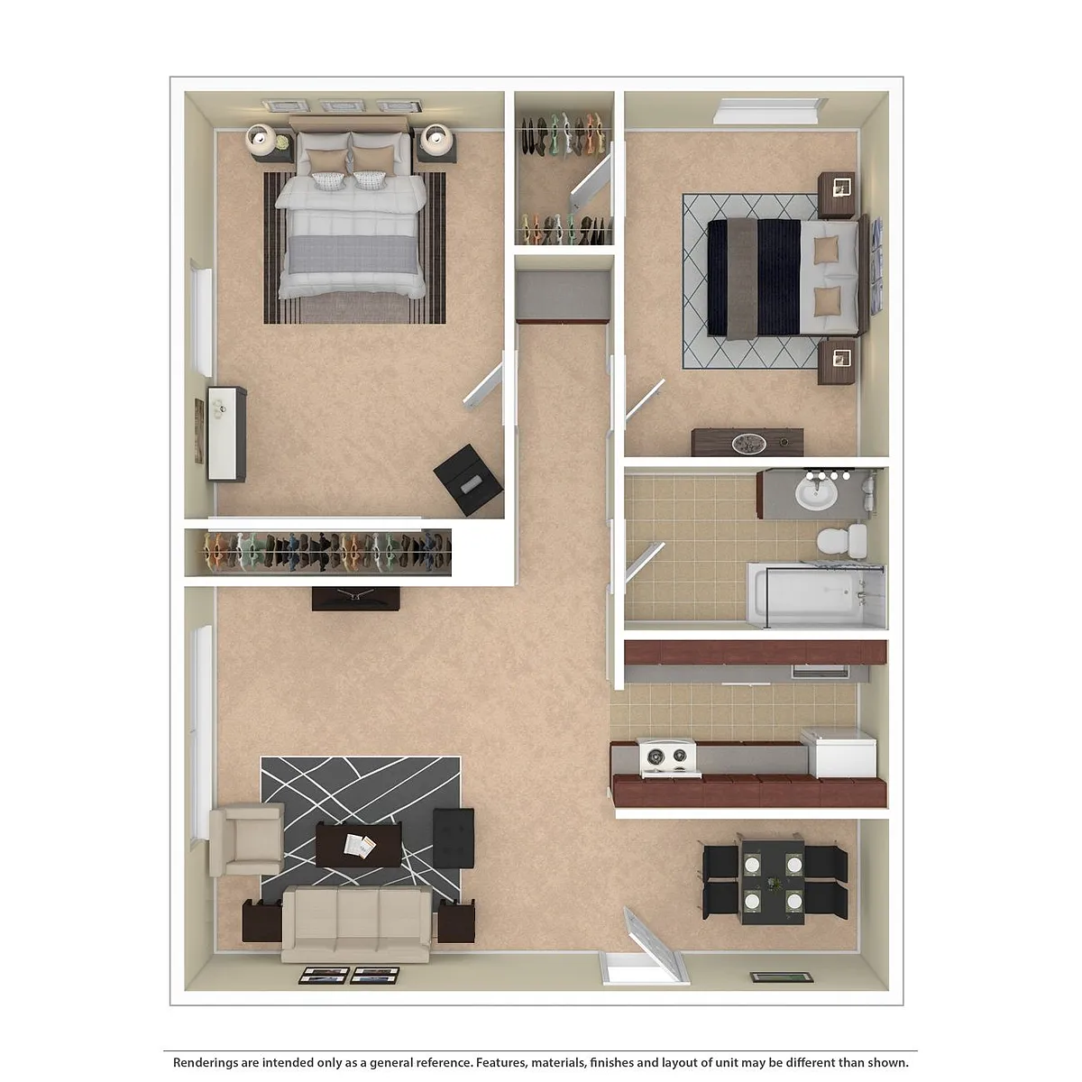 Floor plan 2 Bed 1 Bath