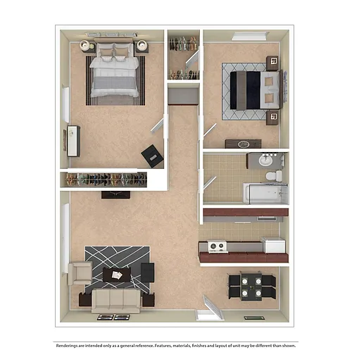 Floor plan 2 Bed 1 Bath