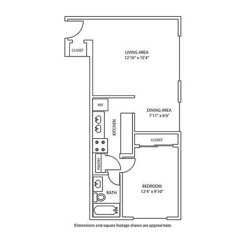 Floor plan Carousel 1 Bed and 1 Bath C