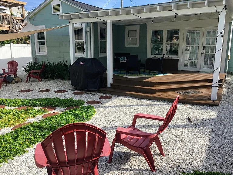 Backyard and deck