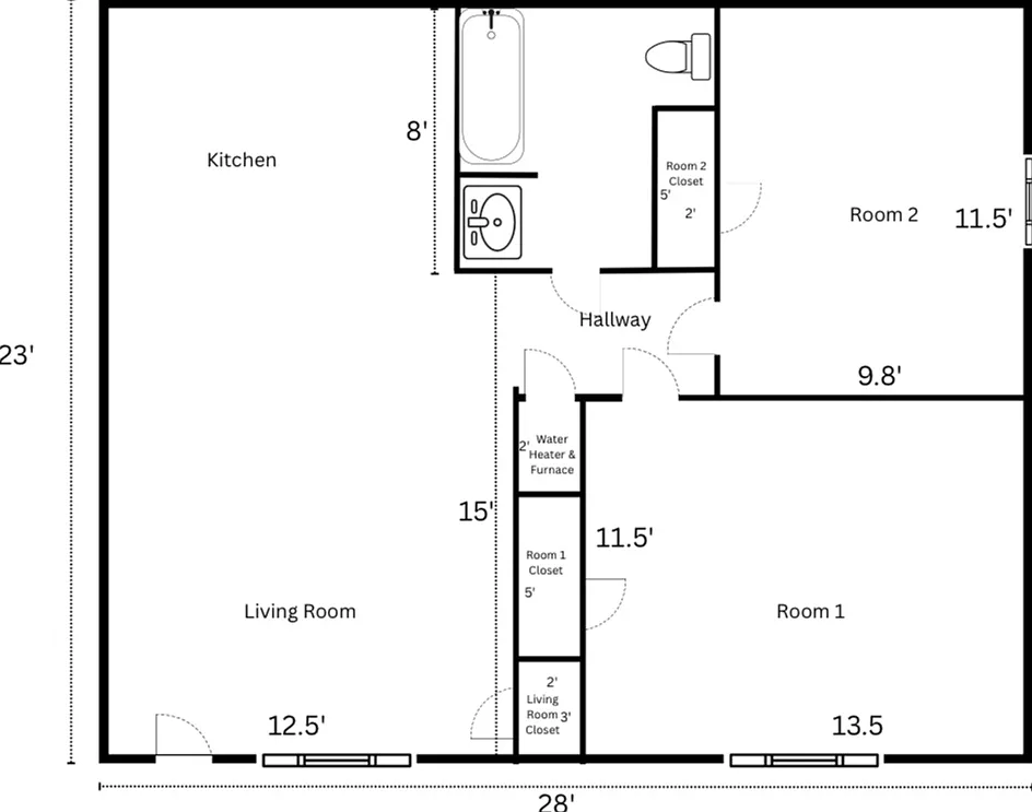 2 bed, 714 sqft, $850 — Photo 3