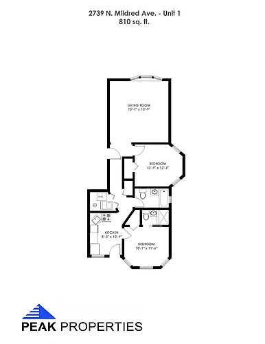 Floor plan 2 Bedroom - 2 Bathroom