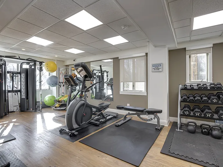 2100 Connecticut Fitness Center with weights and a treadmill