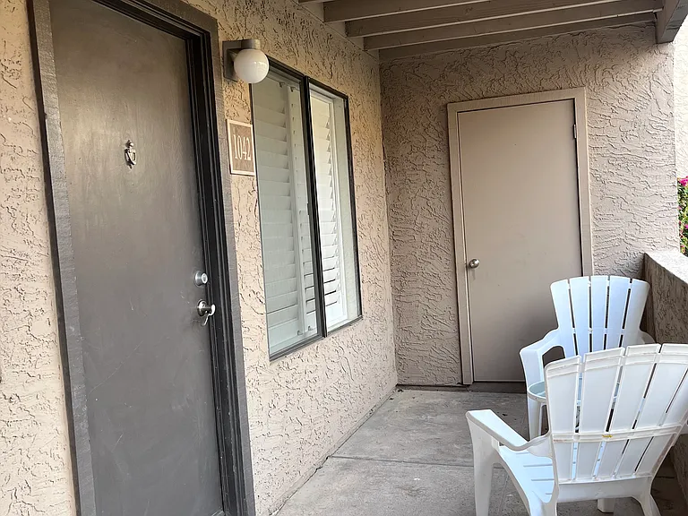 Front Door, Porch & Storage Unit