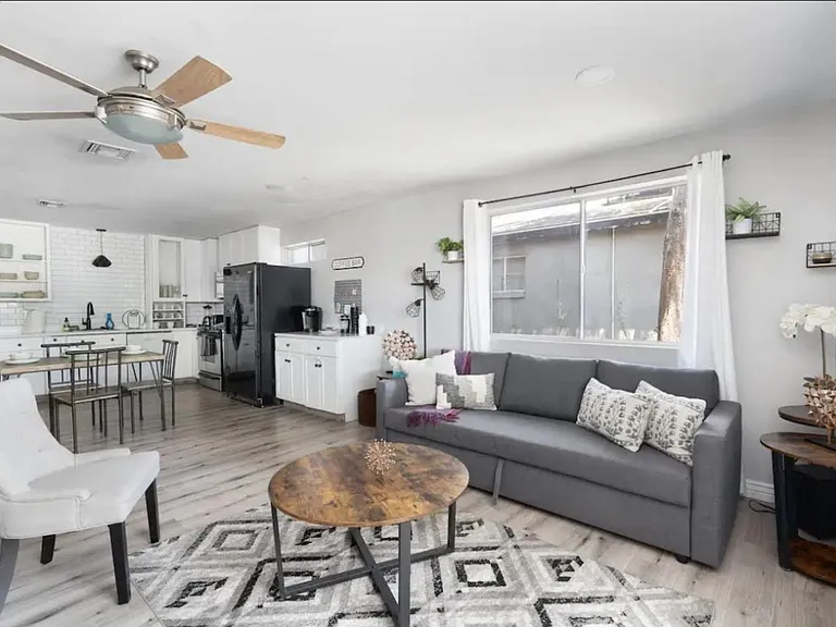 Living room and kitchen