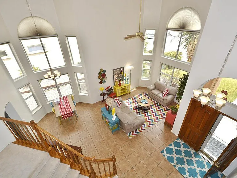Catwalk view of great room/entry