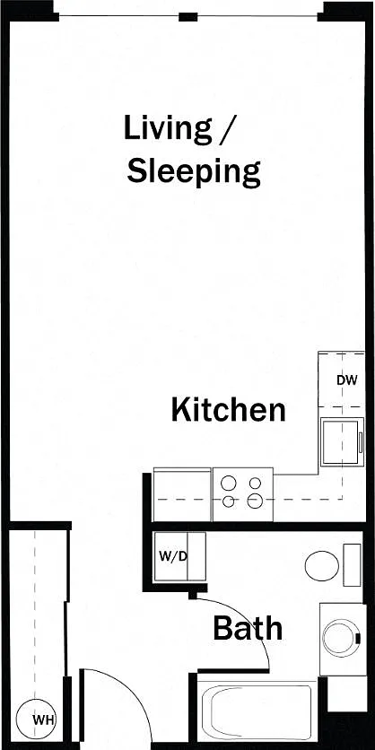 Floor plan Studio E - Renovated