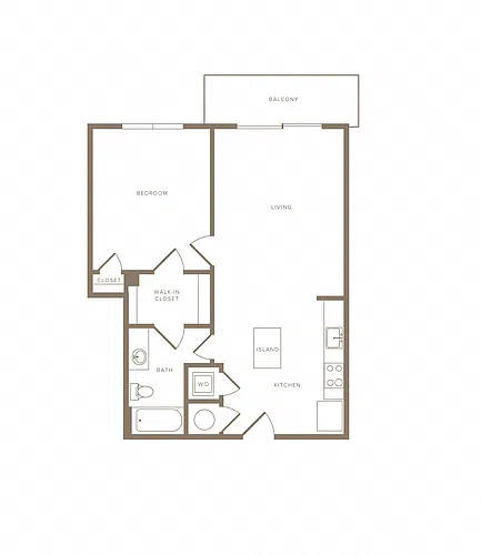 Floor plan 1 Bed/1 Bath-A07