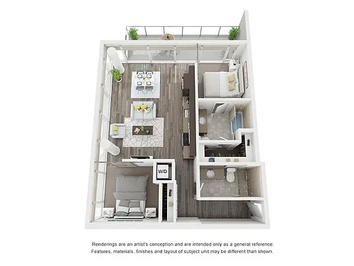 Floor plan 2 Bed 2 Bath C1