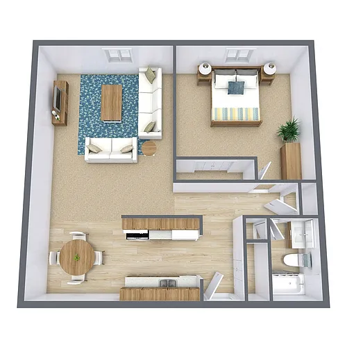 Floor plan One Bedroom 11A