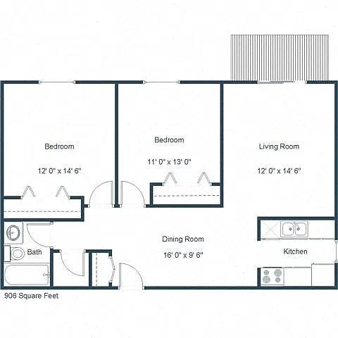 Floor plan Two Bedroom 21B
