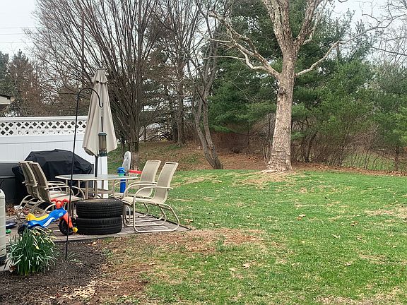 Backyard patio has good privacy and nice view of landscaping