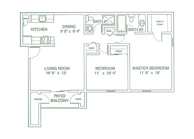Floor plan 2 bdrm