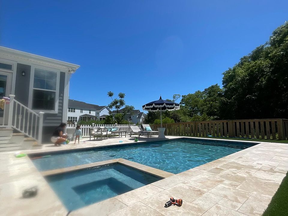 Fenced in backyard area