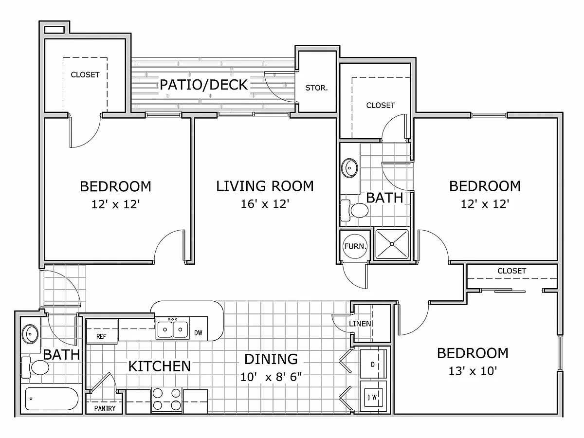 Floor plan 3 Bedroom - Ph 1