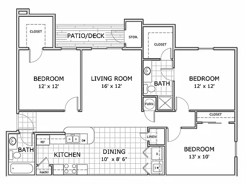 Floor plan 3 Bedroom - Ph 1
