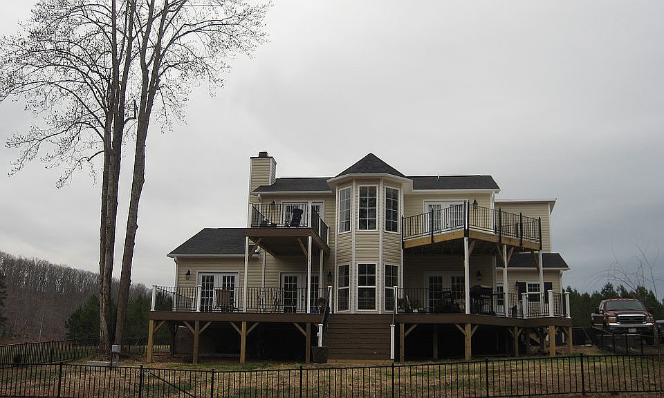 View from lake. Back yard