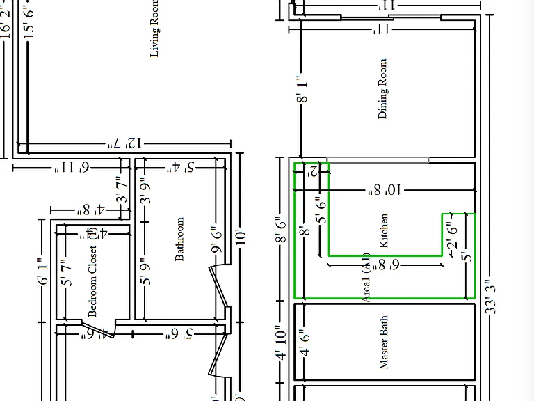 Floor plan of the unit with exact room dimensions