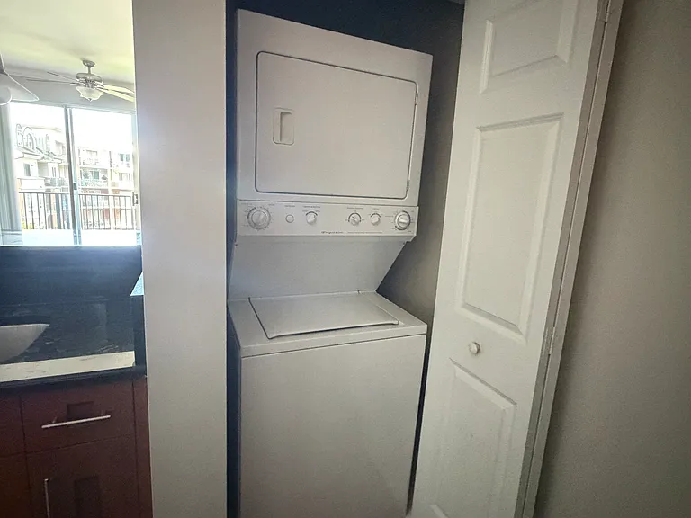 Washer and dryer in kitchen closet