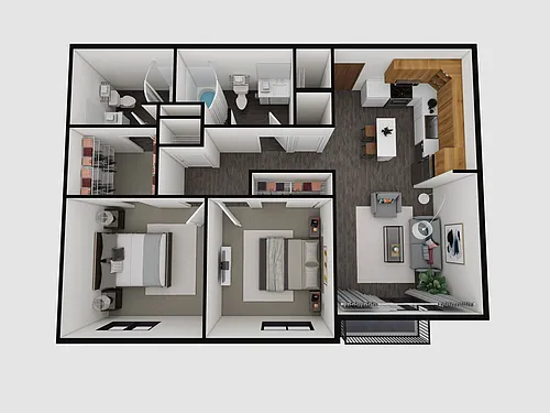 Floor plan 2 Bedroom 2 Bathroom A