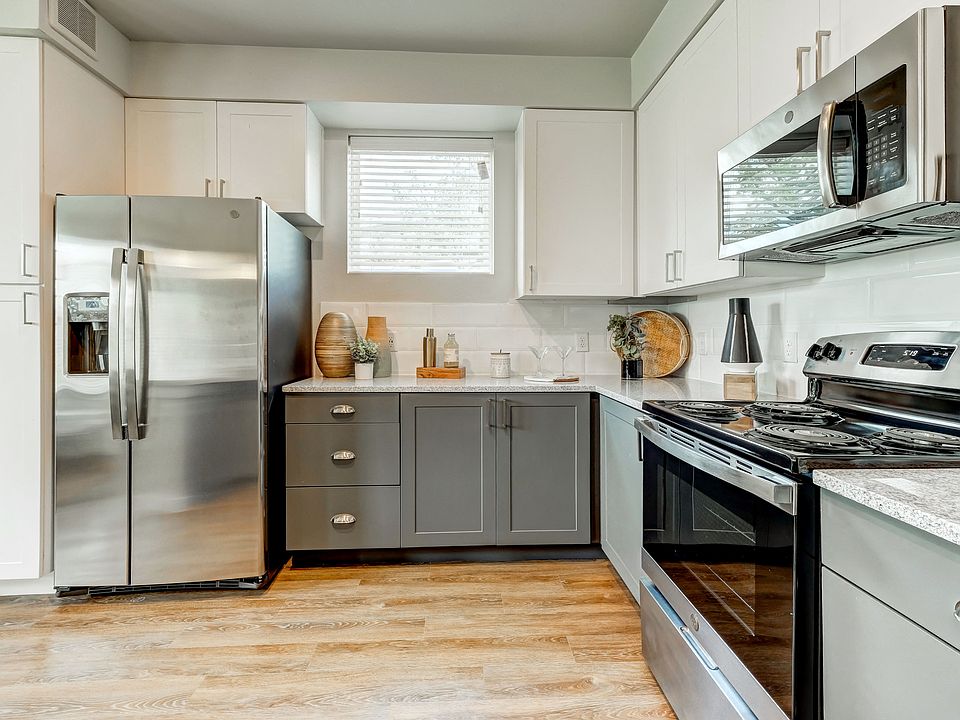 Granite countertops and stainless steel appliance package