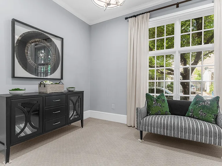 Bright and sophisticated sitting nook perfect for a quiet moment.