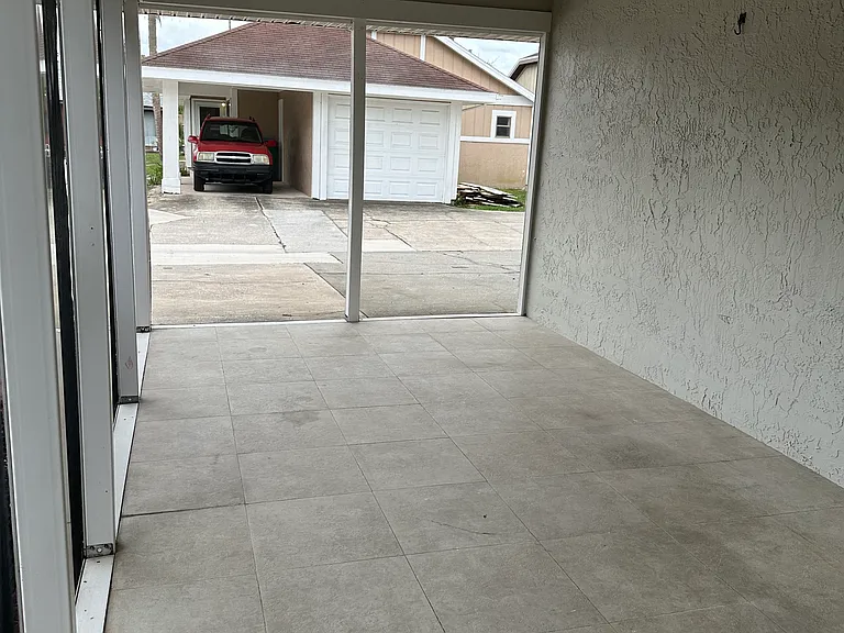 Covered porch.