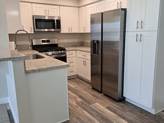 Quartz counter tops for easy cleaning and bright LED lighting