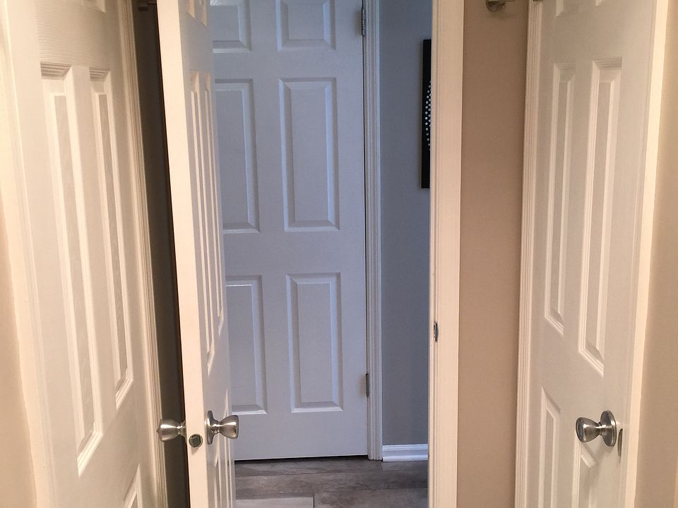 Bathroom looking at laundry 