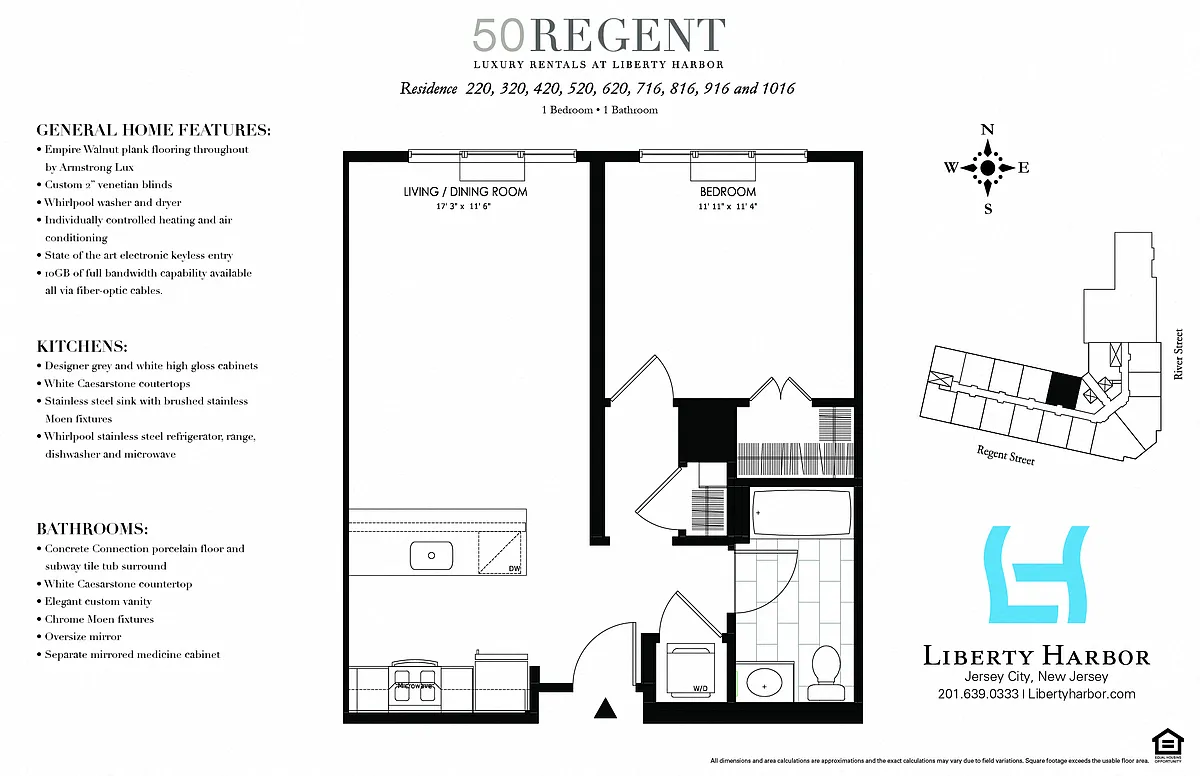 Floor plan 50 REGENT-1 BEDROOM PLAN Q