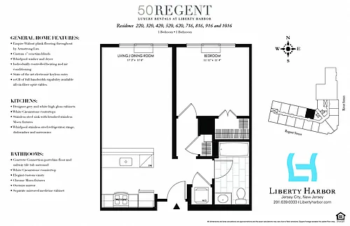 Floor plan 50 REGENT-1 BEDROOM PLAN Q