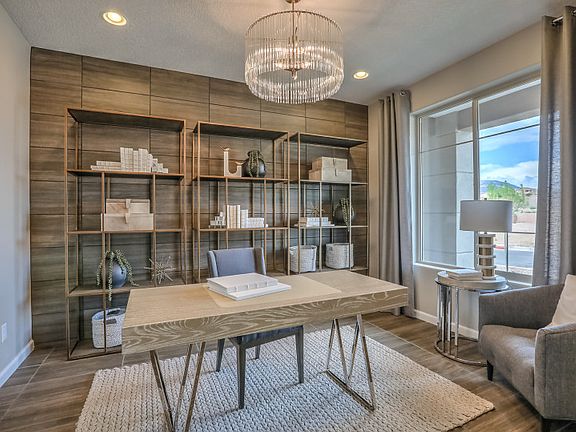 Spruce up your den by adding your personal favorite decorative hanging light and even a tile accent