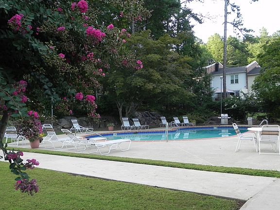 Gated community pool with grill