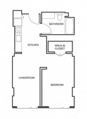 Floor plan 1 Bed JR B